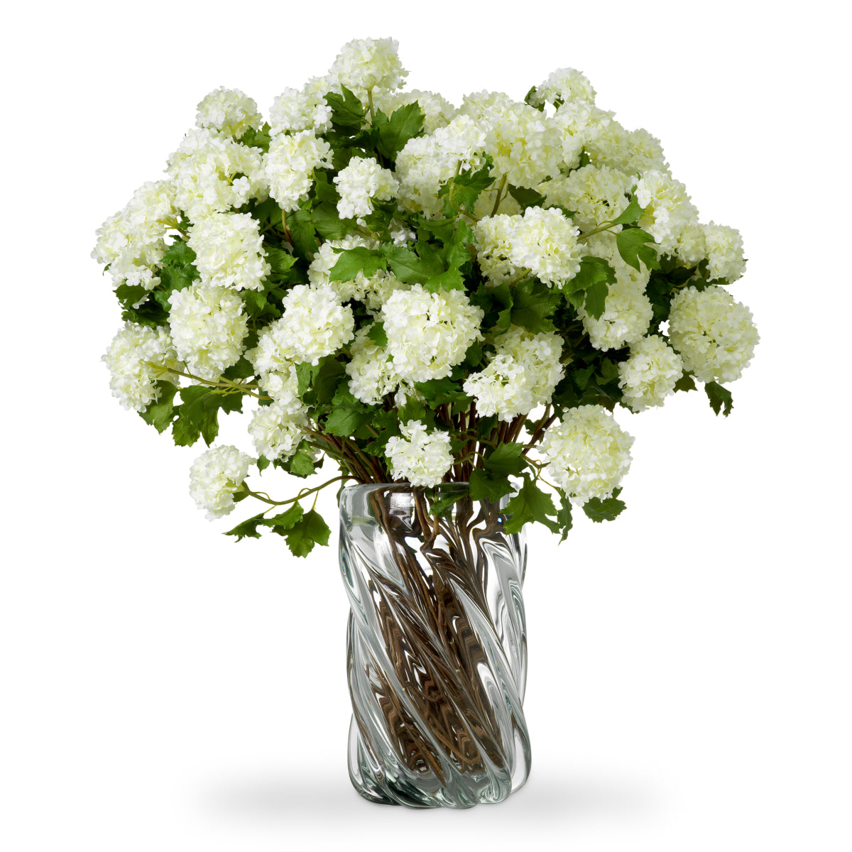 Bouquet Of Hydrangeas snowball white real touch 36 pcs