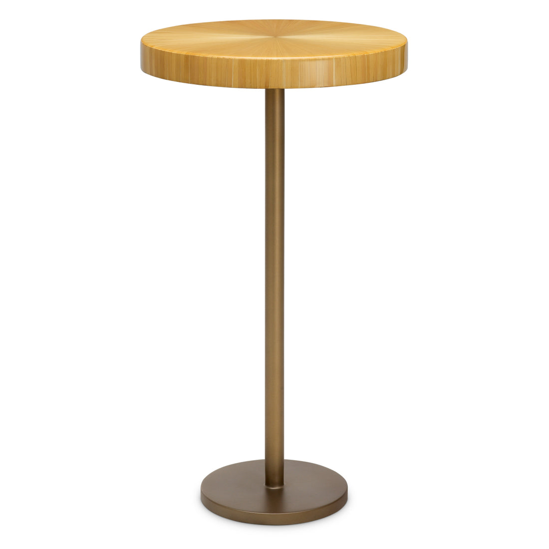 Side Table Albany antique brass finish straw marquetry natural