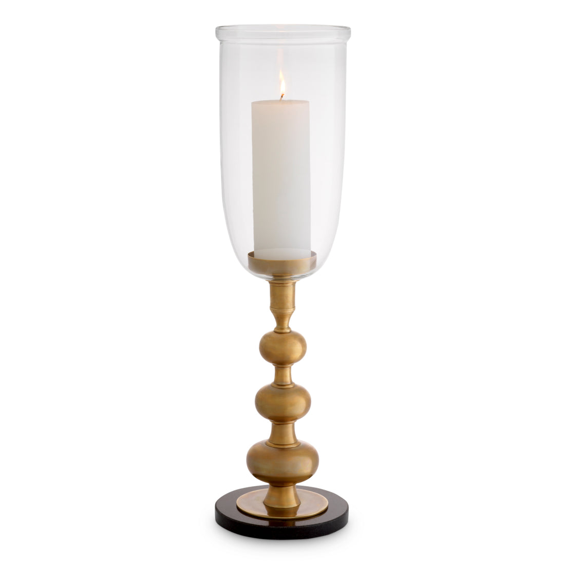 Hurricane Ashbourne vintage brass finish clear glass