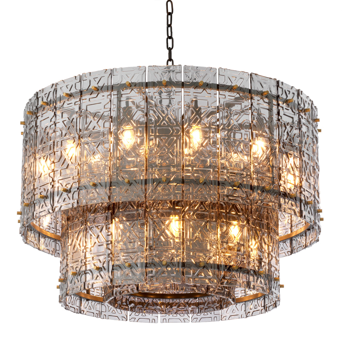 Chandelier Georgette bronze finish light smoke glass
