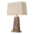 Table Lamp Gaultier brown straw marquetry incl shade