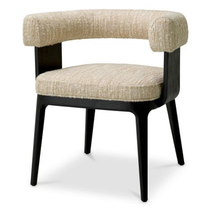 Dining Chair Dubois black oak veneer bouclé sonata cream