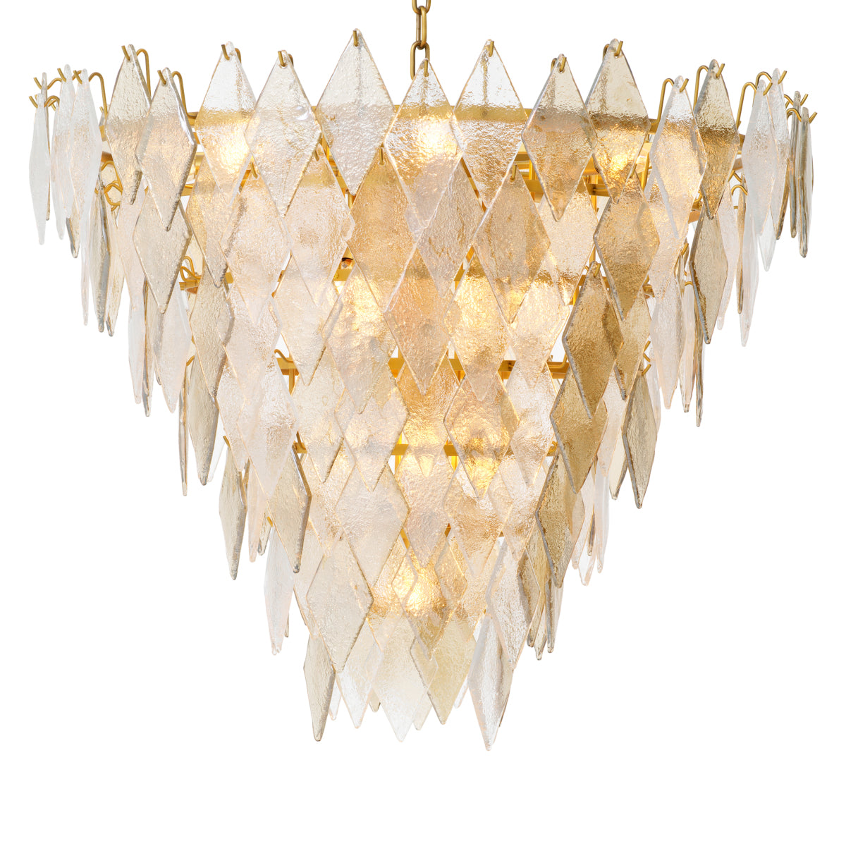 Chandelier Rhombus L antique brass finish