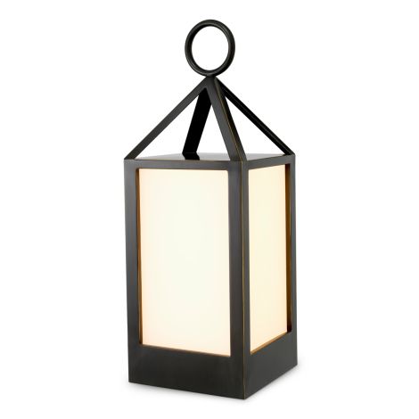 Outdoor Lamp Riserva S bronze highlight finish white glass