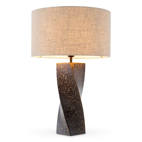 Table Lamp Camelia vintage brown ceramic incl shade