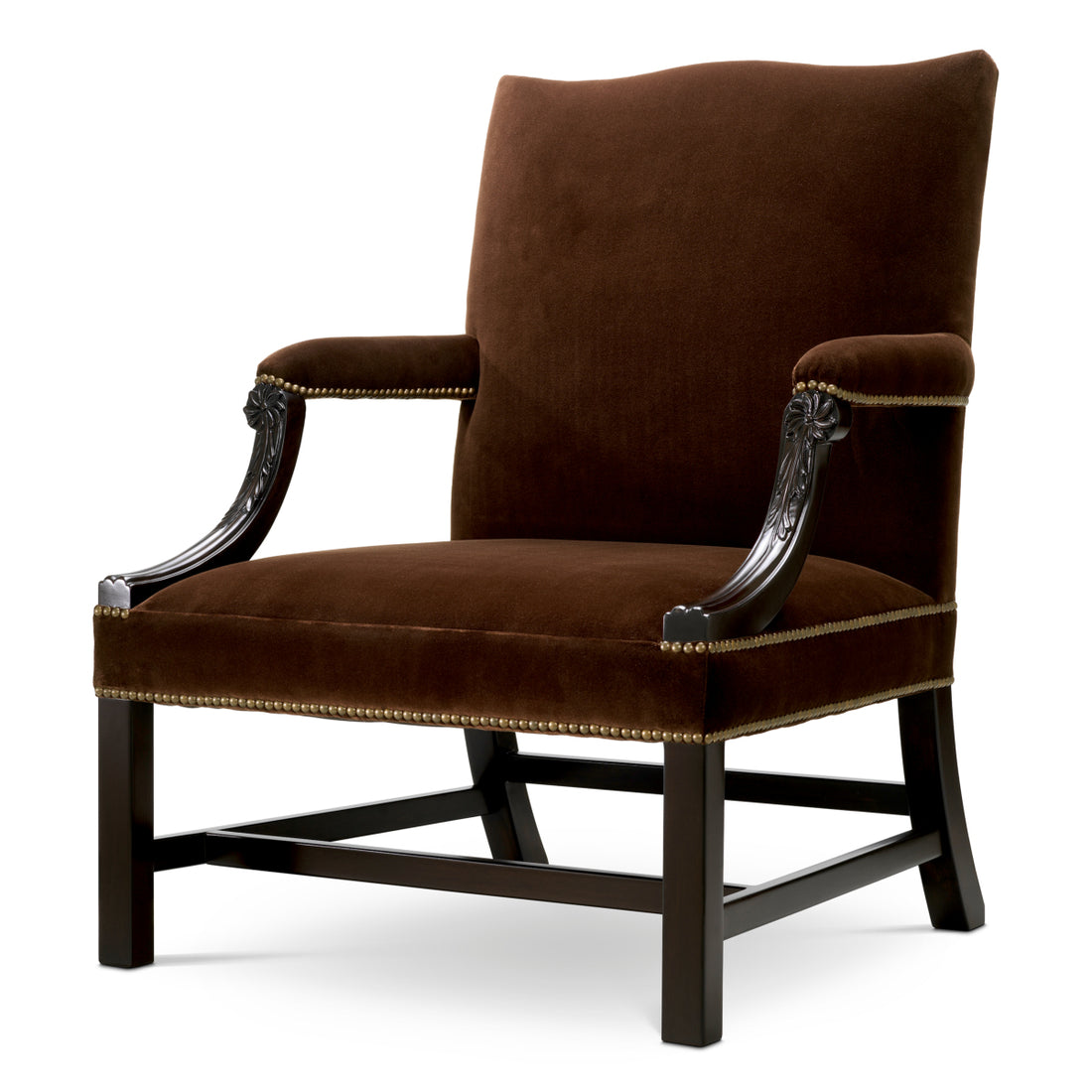 Chair Elisha eucalyptus finish sonoma brown velvet