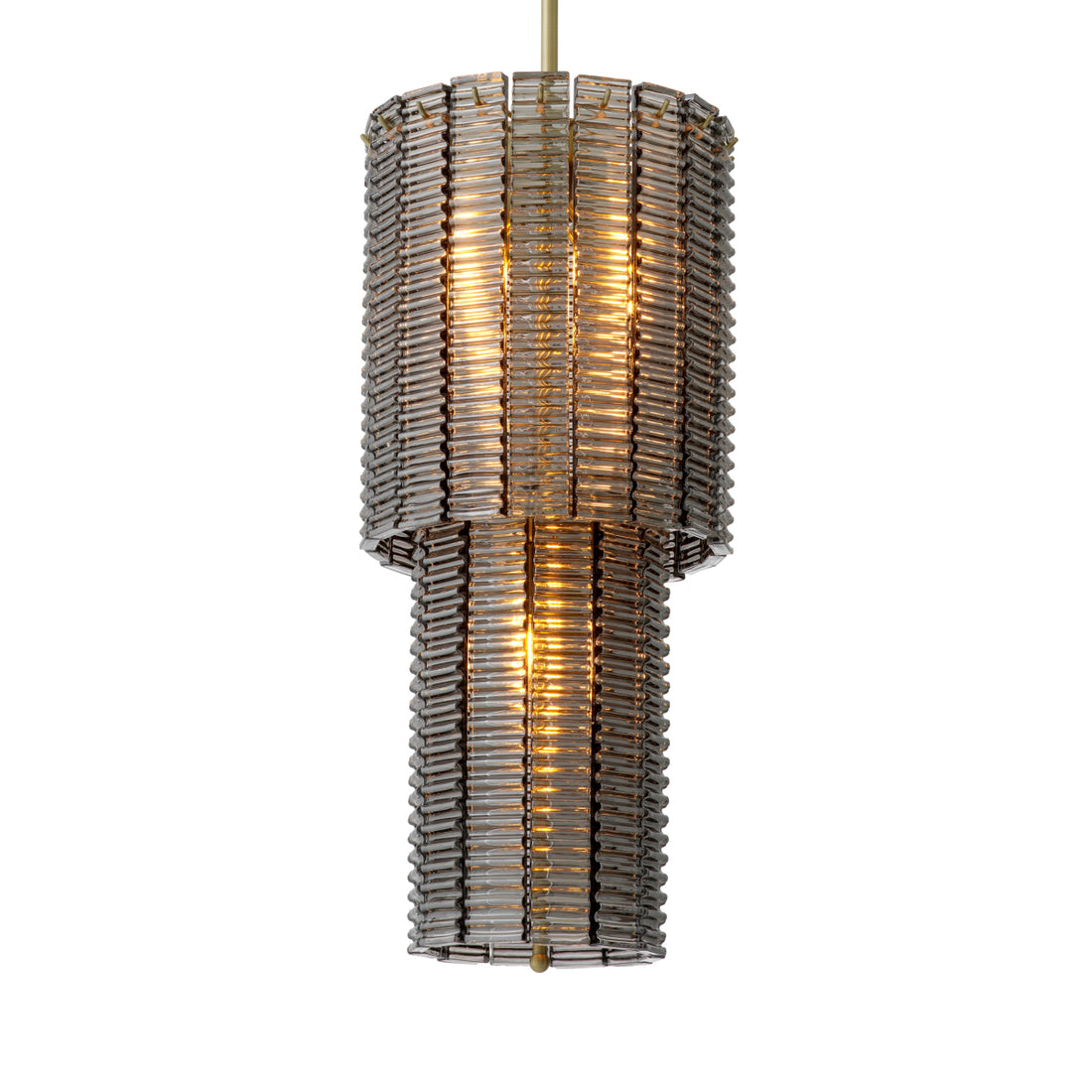 Chandelier Imperial S brushed brass finish smoke glass