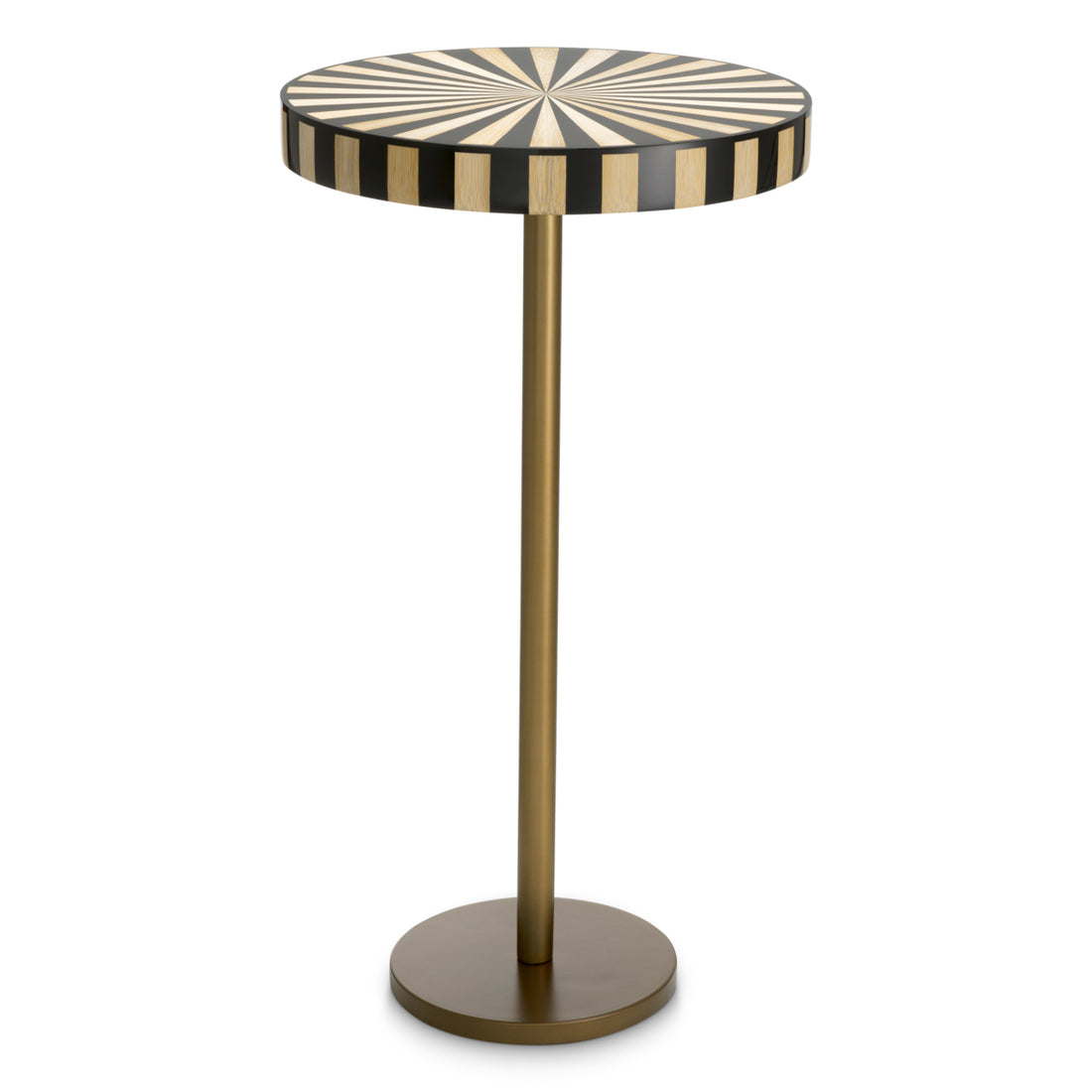 Side Table Albany antique brass finish marquetry top