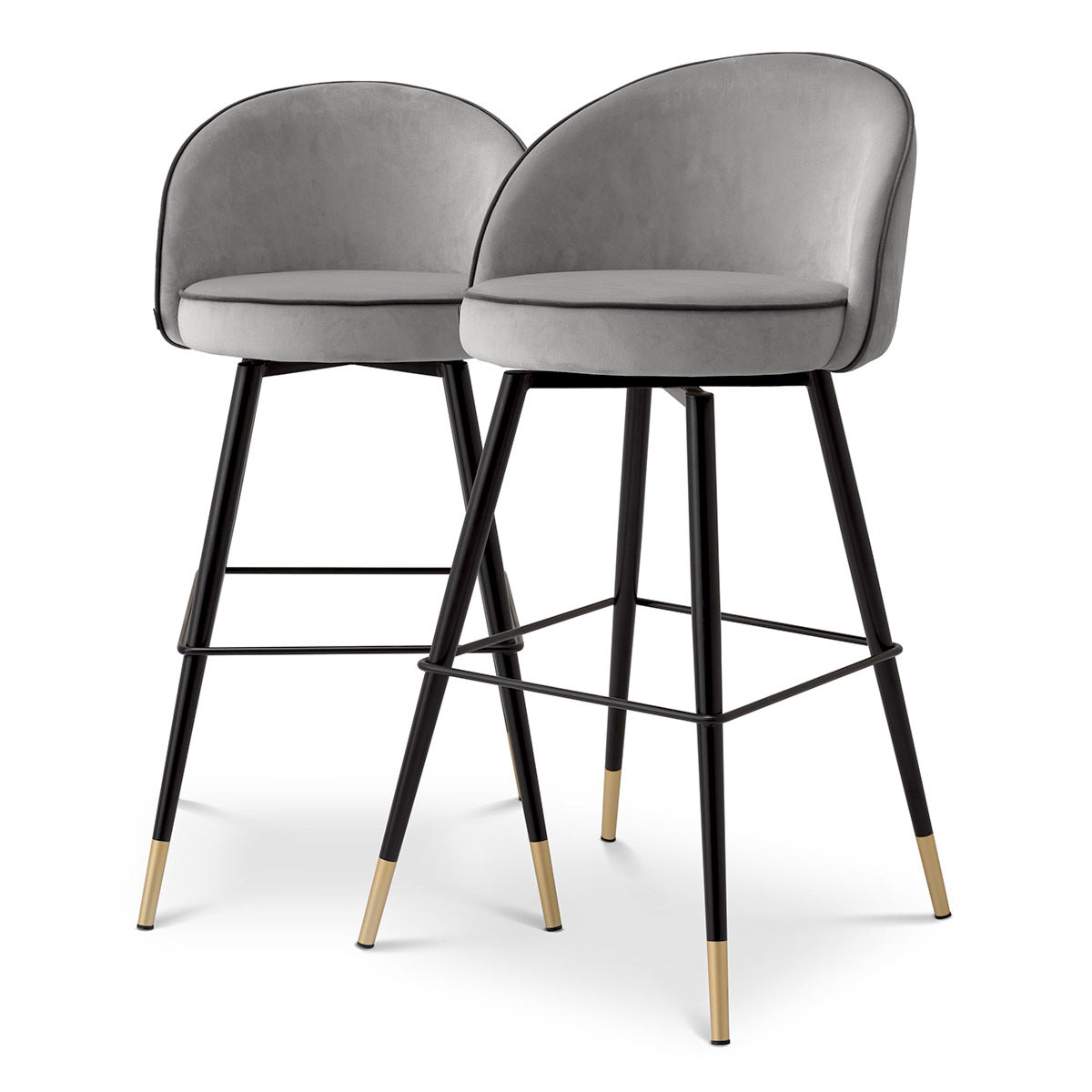 Bar Stool Cooper roche light grey velvet set of 2