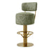 Bar Stool Carleton with back camari green brushed brass finish