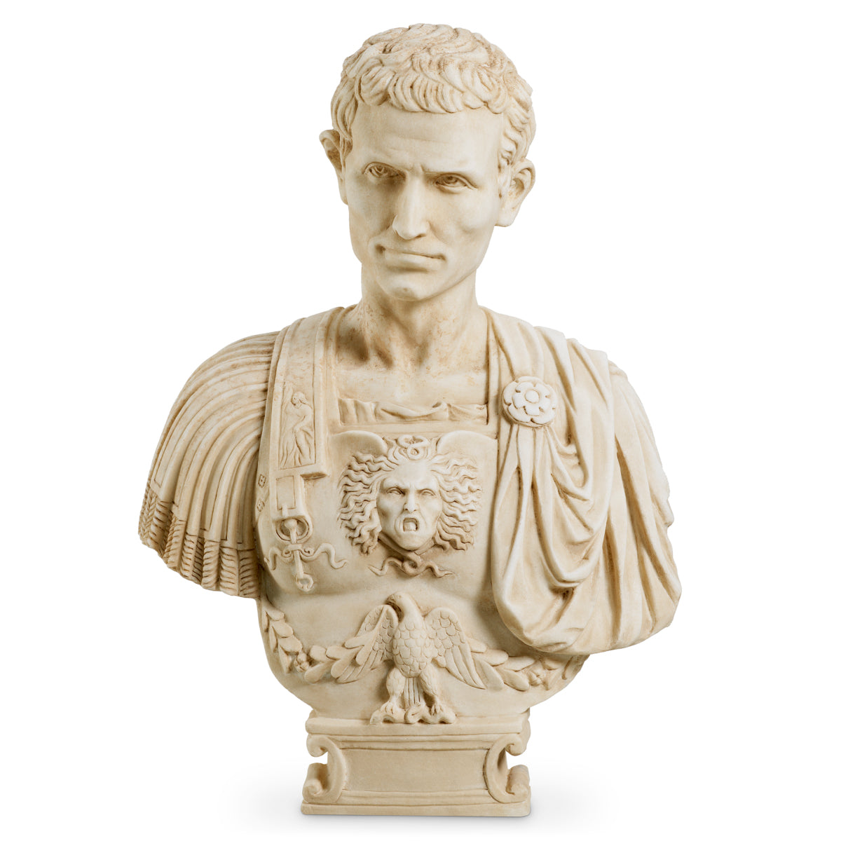 Bust of Julius Caesar marble antique look