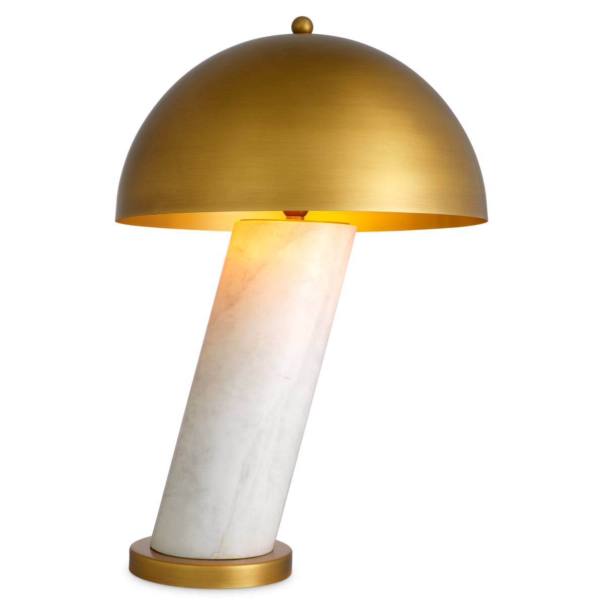 Table Lamp Daniel white marble antique brass finish