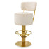 Bar Stool Carleton with back camari cream brushed brass finish