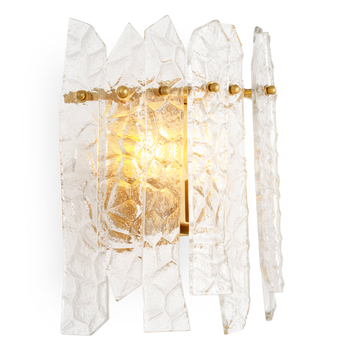 Wall Lamp Prati vintage brass finish clear glass