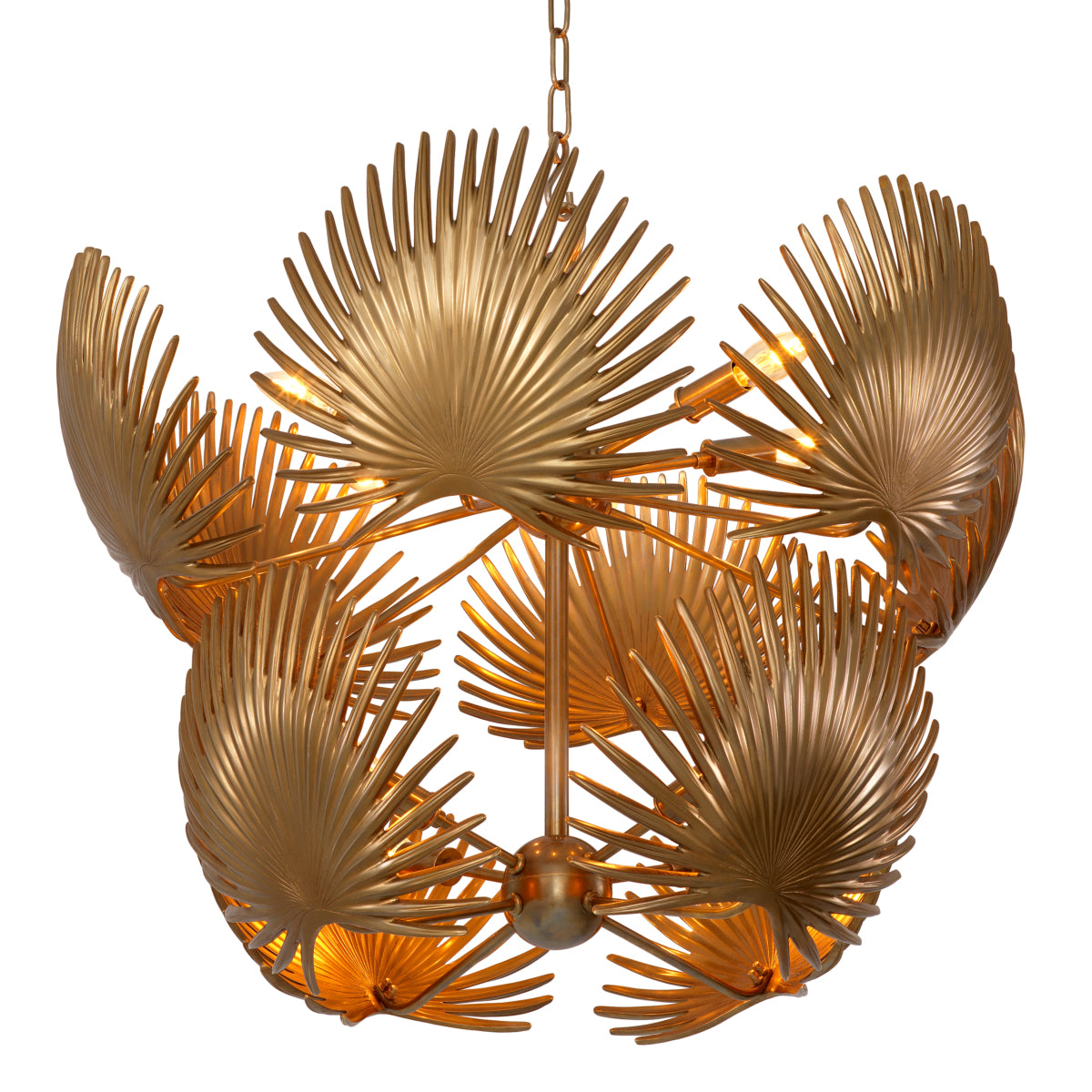 Chandelier Foliage vintage brass finish