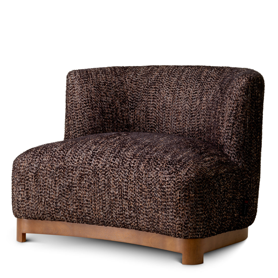 Chair Stelvio walnut finish norman bouclé black
