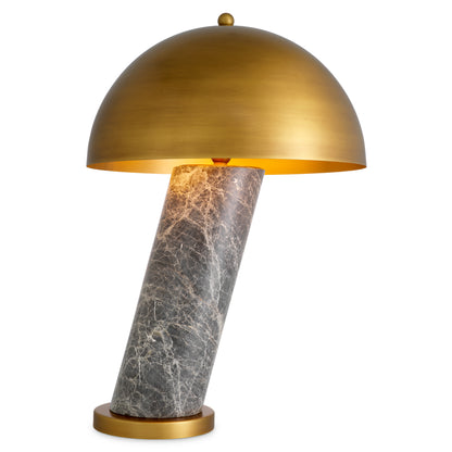 Table Lamp Daniel grey marble antique brass finish