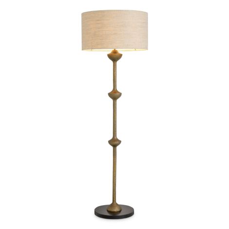 Floor Lamp Lucente vintage brass finish incl shade