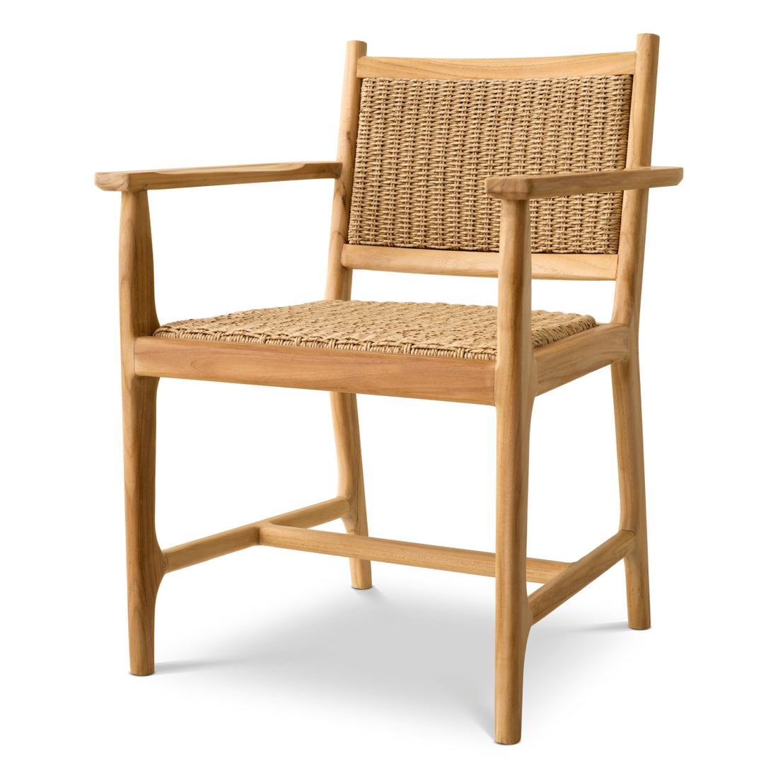 Outdoor Dining Chair Pivetti with arm natural teak