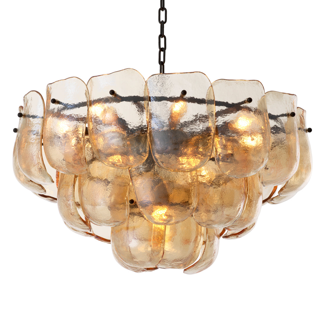 Chandelier Gustave champagne colored glass