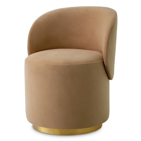 Dining Chair Greer savona camel brushed brass finish