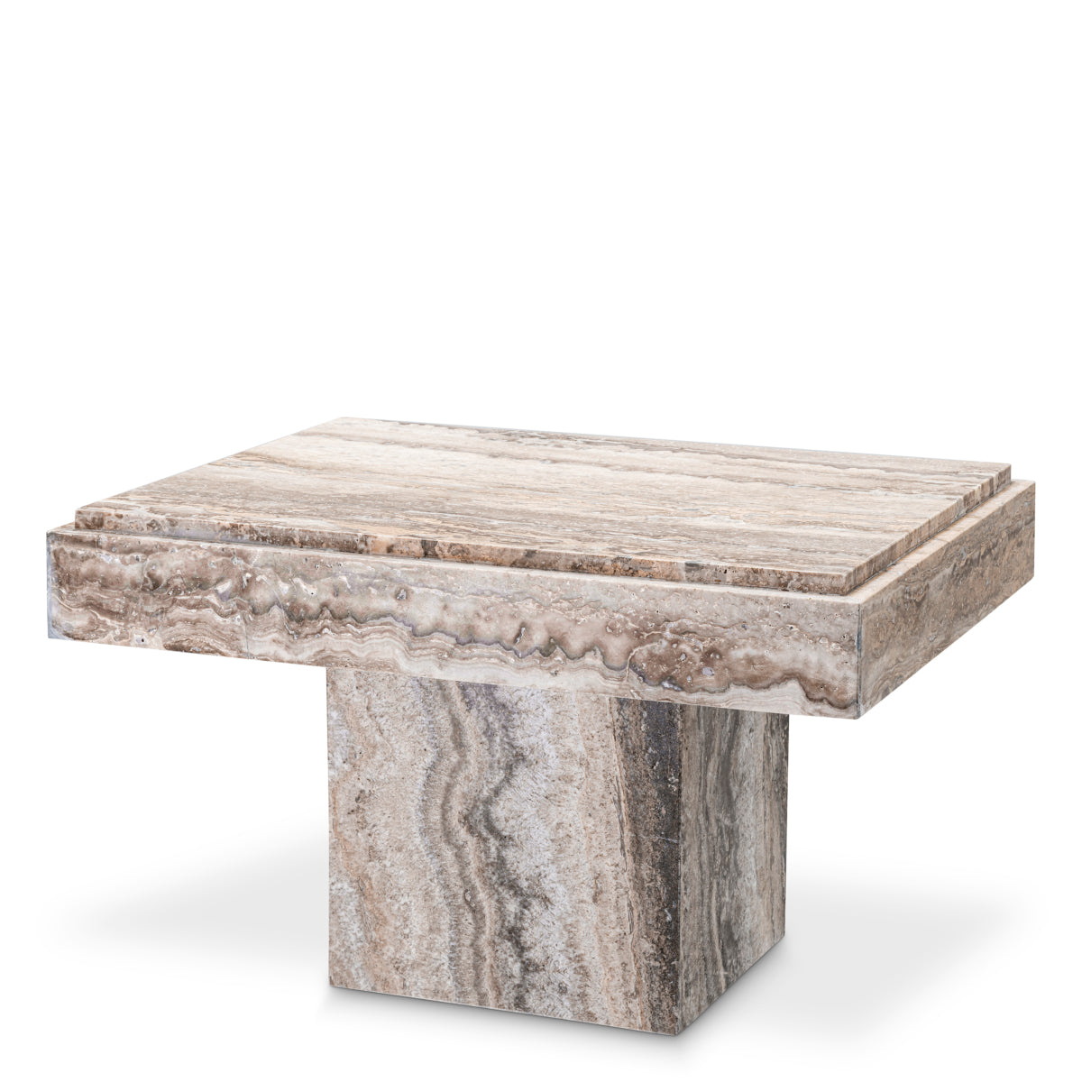 Side Table Sartoria silver travertine