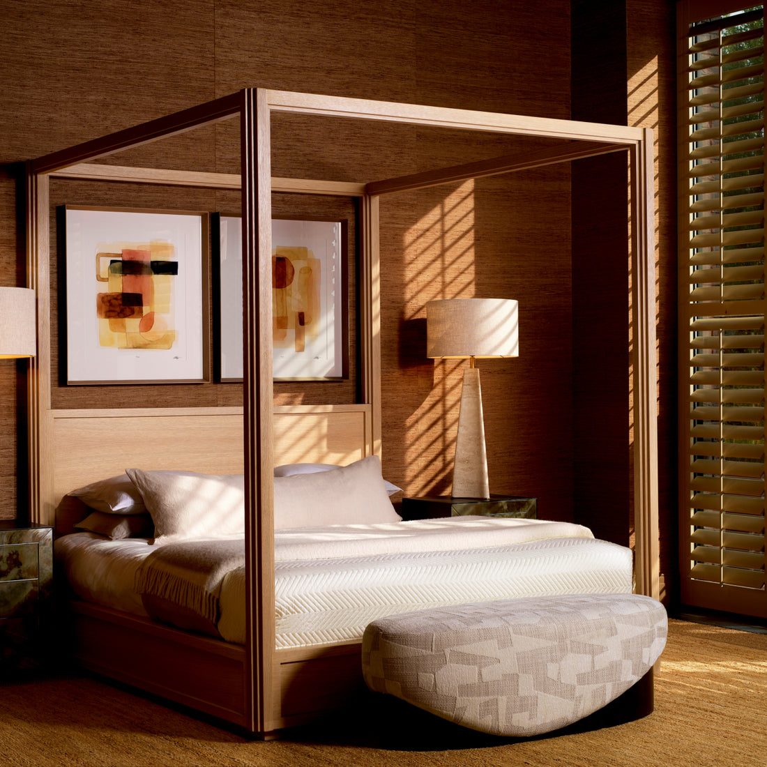 Canopy Bed Tribeca natural oak veneer