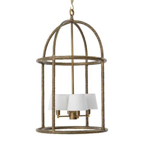 Pendant Montrose vintage brass finish incl white shades