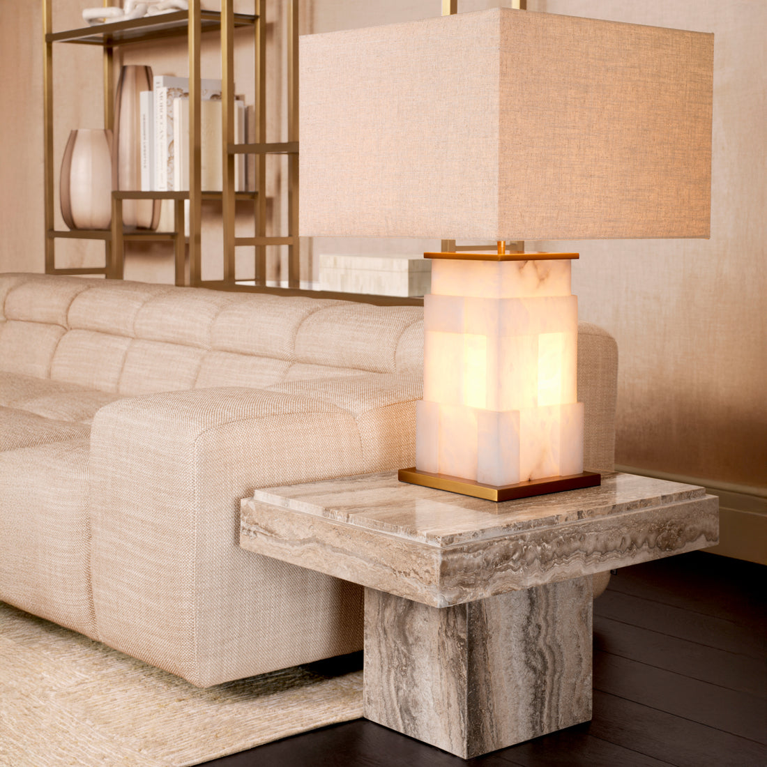 Table Lamp Fabiano alabaster incl shade