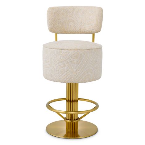 Counter Stool Carleton with back camari cream brushed brass finish