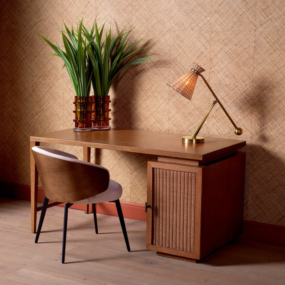 Desk Borchard caramel oak veneer