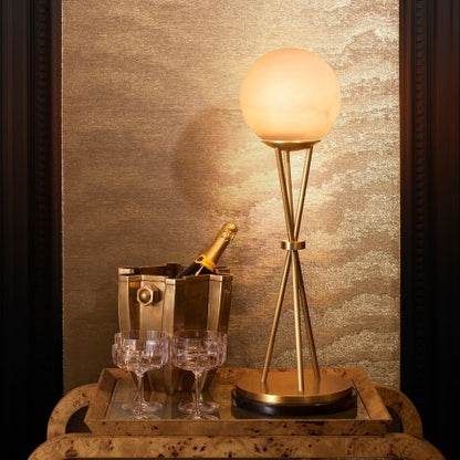 CDJ Table Lamp Izzy antique brass finish alabaster