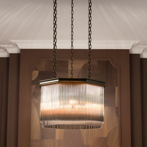 CDJ Chandelier Estela bronze highlight finish clear glass