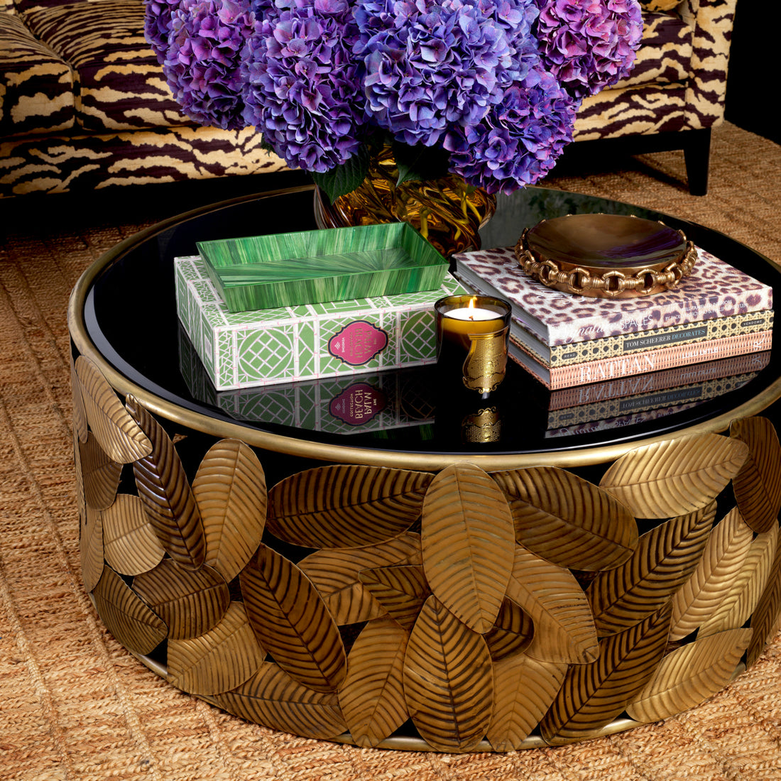 Coffee Table Botanico vintage brass finish