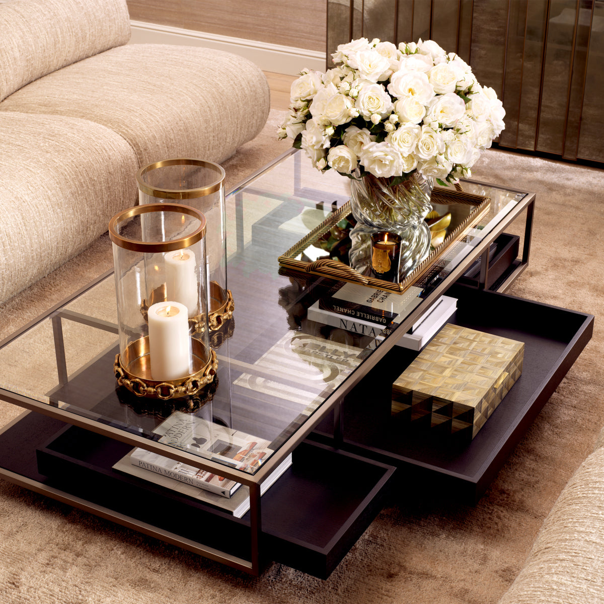 Coffee Table Roxton brushed steel finish