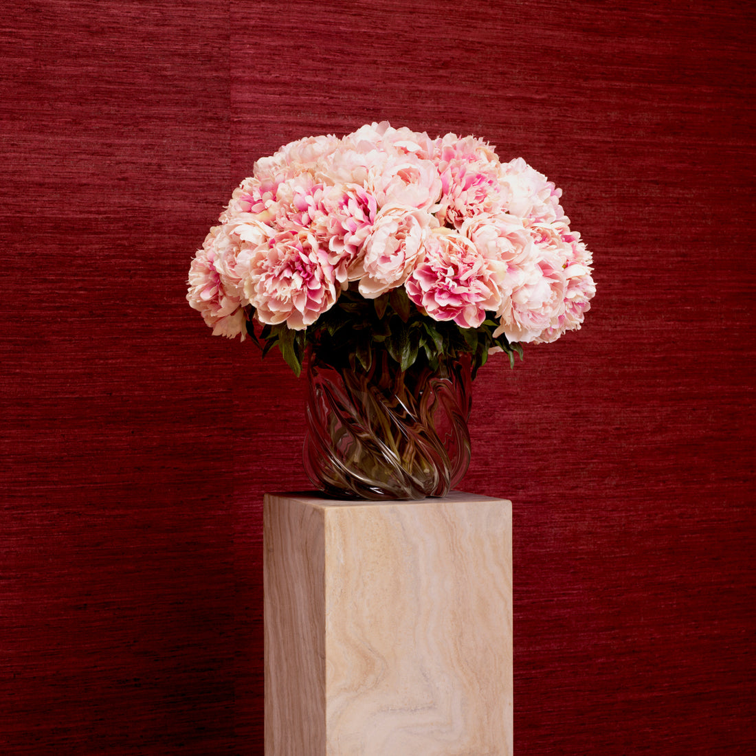 Bouquet Of Peonies pink tones real touch 48 pcs/2 varieties