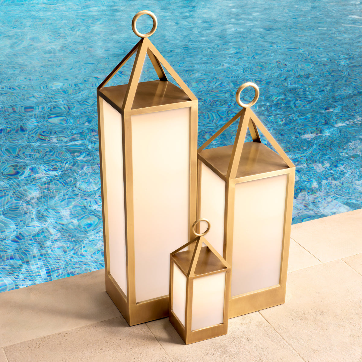 Outdoor Lamp Riserva XL antique brass finish