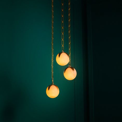 CDJ Chandelier Alesa S antique brass finish alabaster