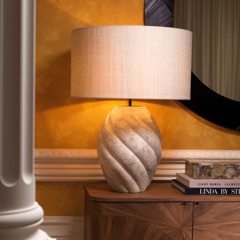 Table Lamp Jarrow grey ceramic incl shade