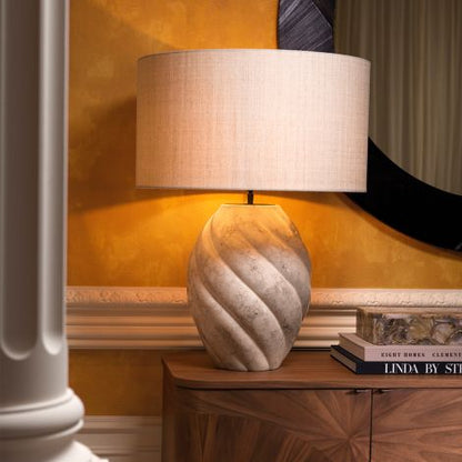 Table Lamp Jarrow grey ceramic incl shade