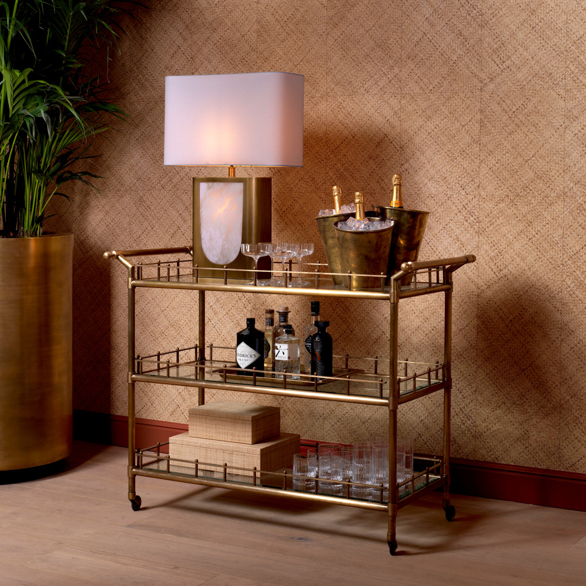 Trolley Scarlett L vintage brass finish