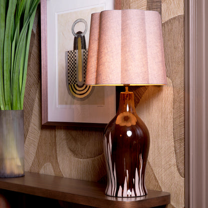 Table Lamp Beatriz brown finish incl shade