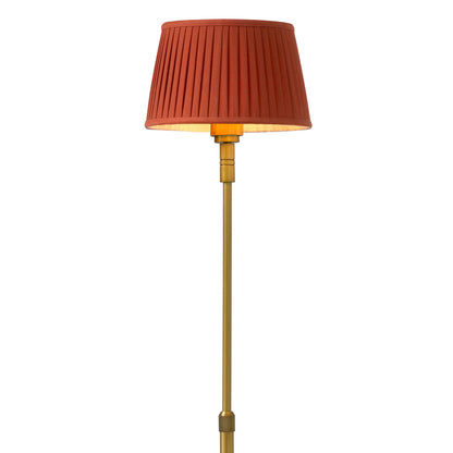 Floor Lamp Tryon antique brass finish incl orange pleated shade