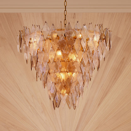 Chandelier Rhombus L antique brass finish