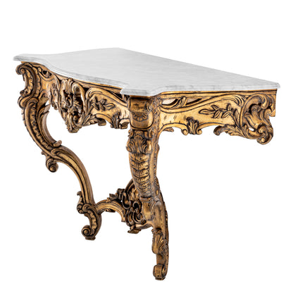 Console Table Rococo antique gold finish