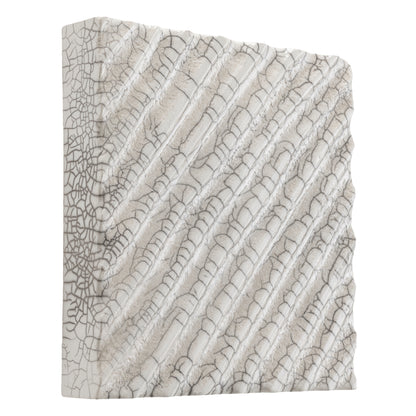 Wall Decoration Division diagonal raku ceramic crackled white