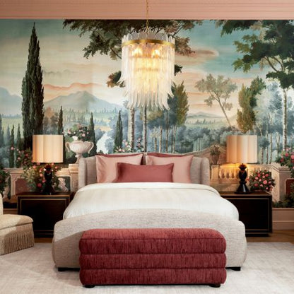 CDJ Chandelier Erika L antique brass finish clear glass