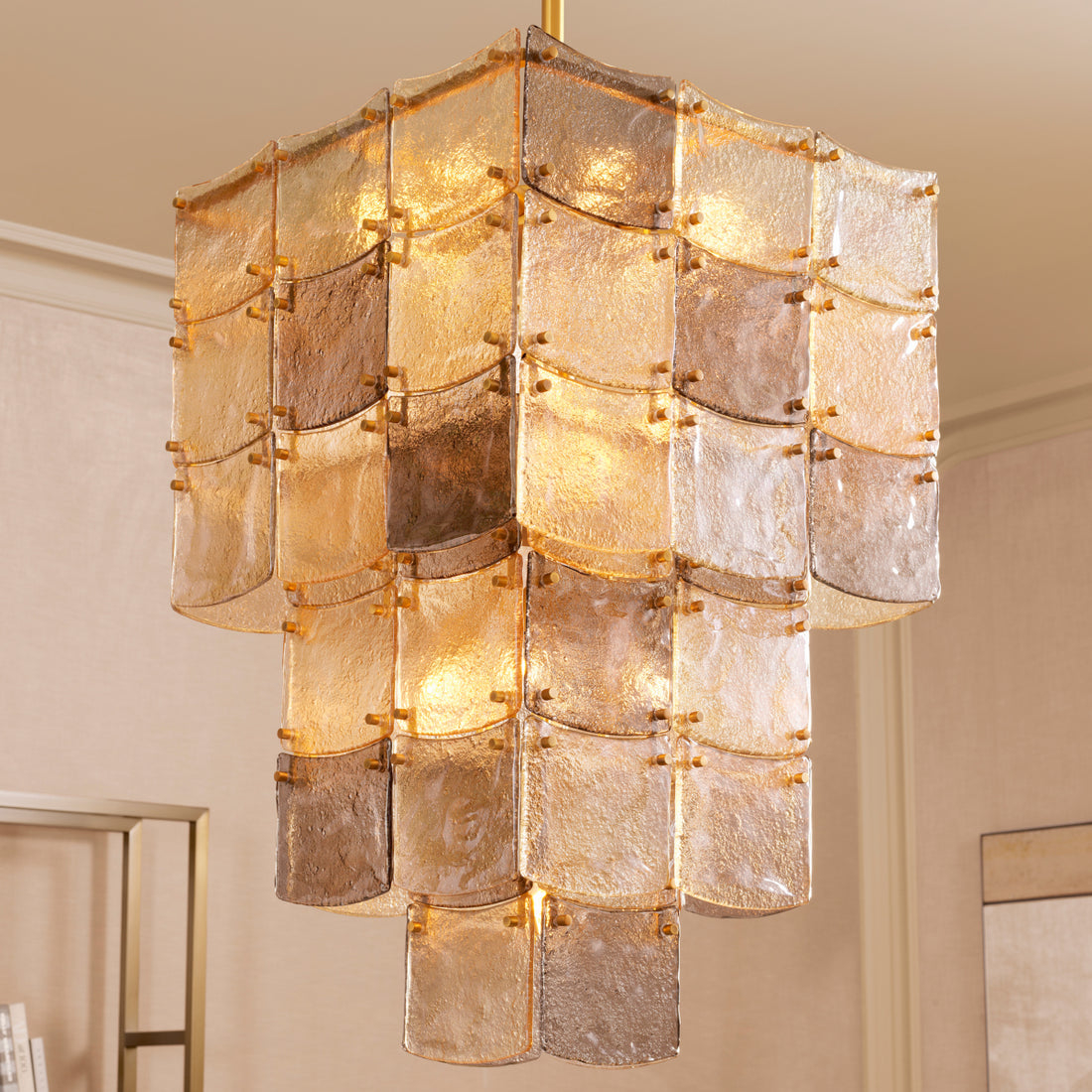 Chandelier Laurent antique brass finish