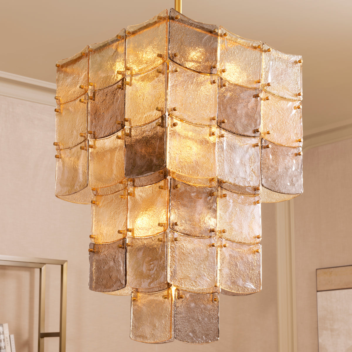 Chandelier Laurent antique brass finish