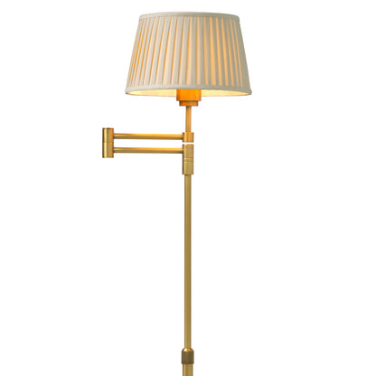 Floor Lamp Corbin antique brass finish incl beige pleated shade